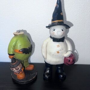LOT OF 2 Bethaney Lowe VTG HALLOWEEN SNOWMAN &  PUMPKIN MAN